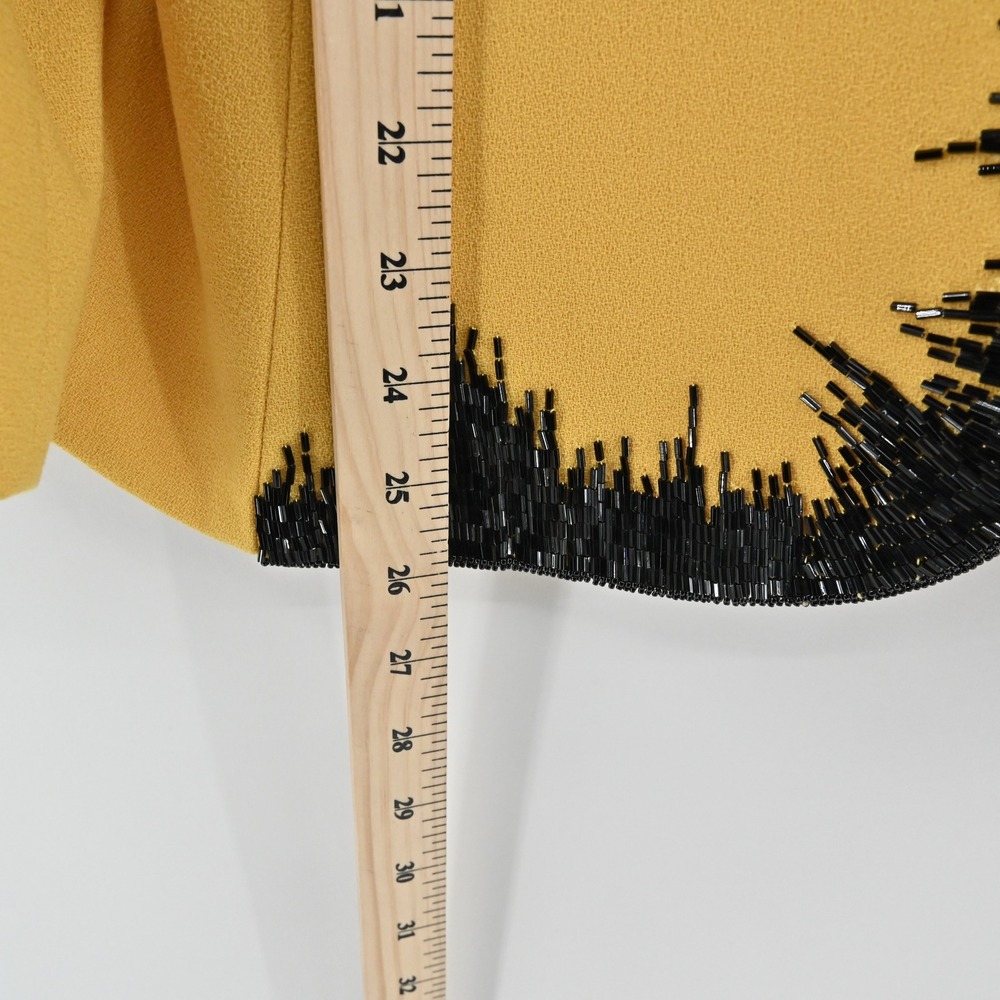 Vtg Nolan Miller Wool‎ Beaded Jacket Tank Set Size 8 Yellow Retro Glam Hong Kong - Picture 5 of 16